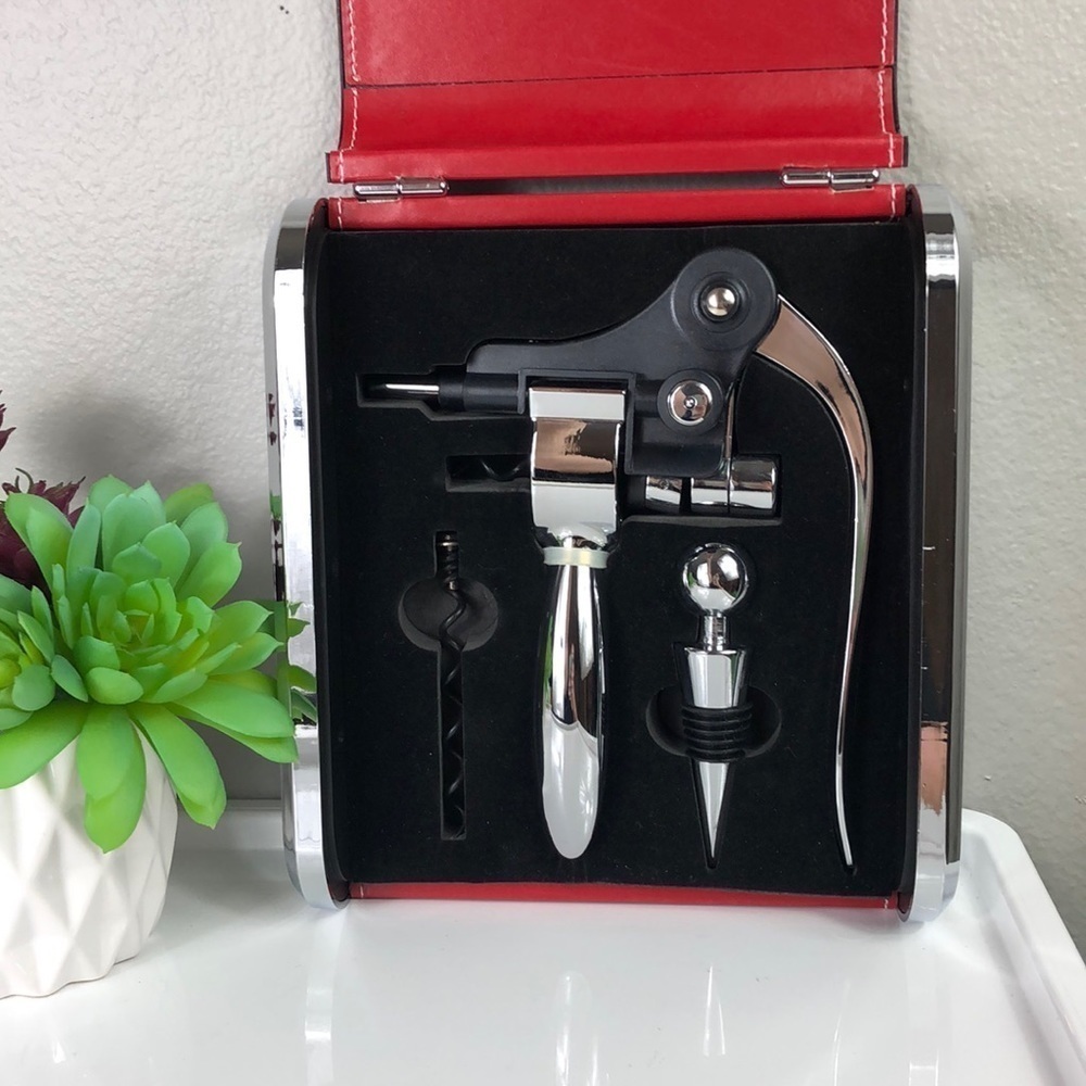 Wine Valet Kit Wine Opener Stopper Case Bar Accessory